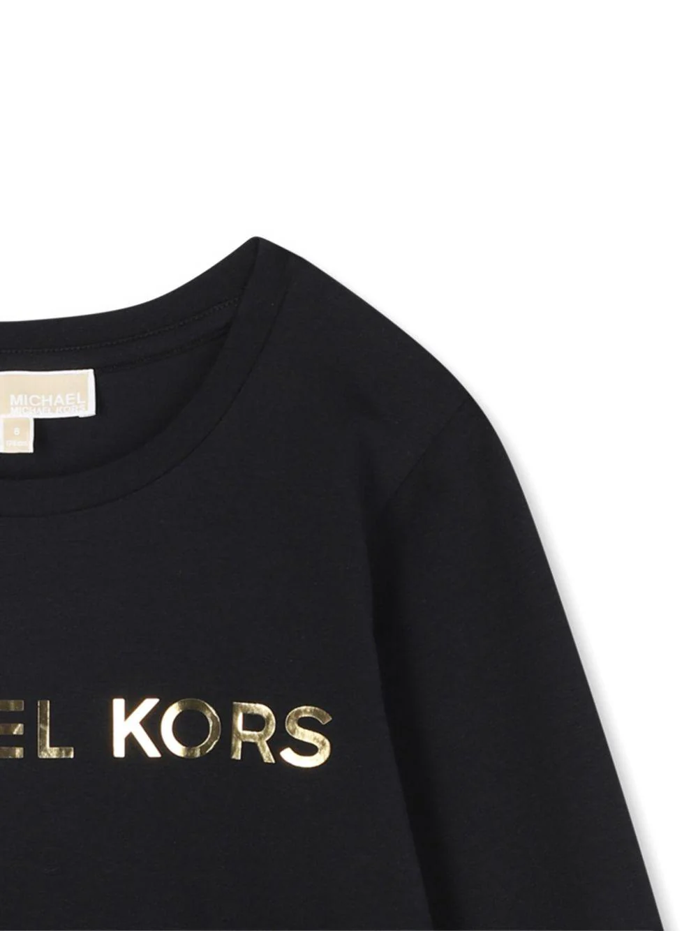 T-shirt per bambina Michael Kors Kids nero con logo sul davanti - Image 2