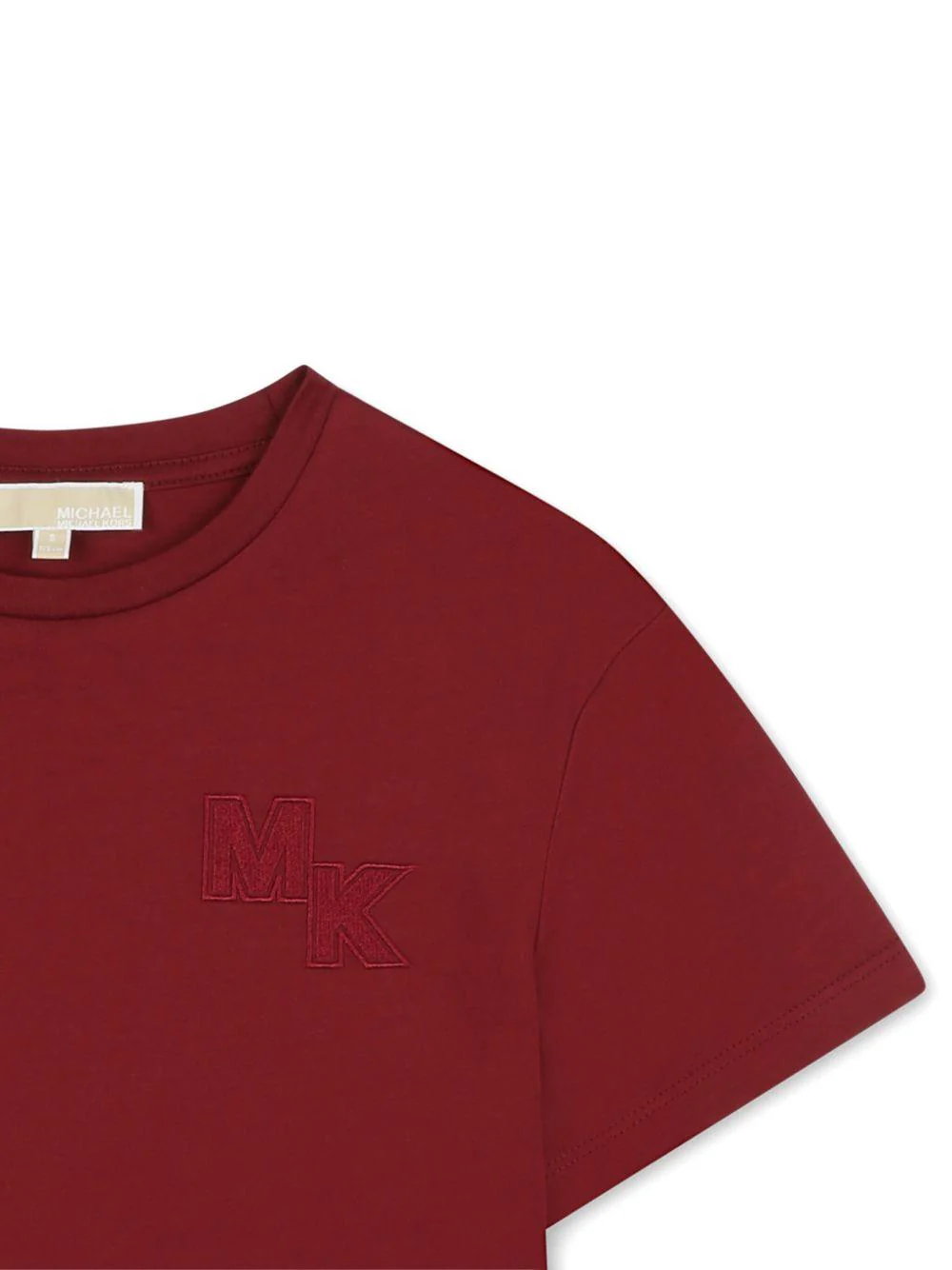 T-shirt per bambina Michael Kors Kids rossa con logo ricamato - Image 2