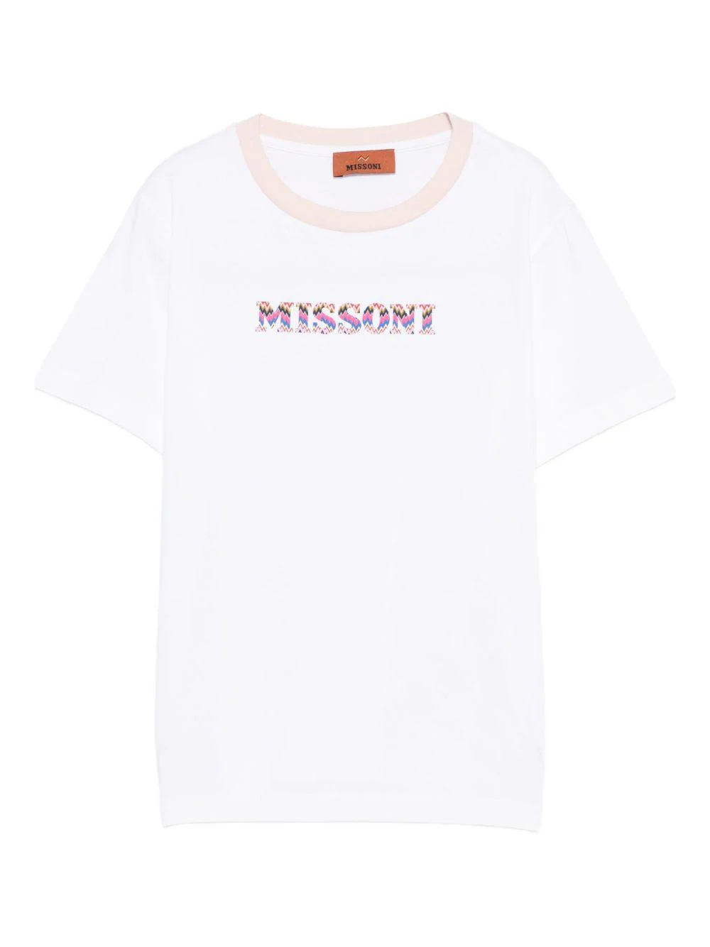 T-shirt per bambina Missoni Kids bianco con logo motivo a zigzag