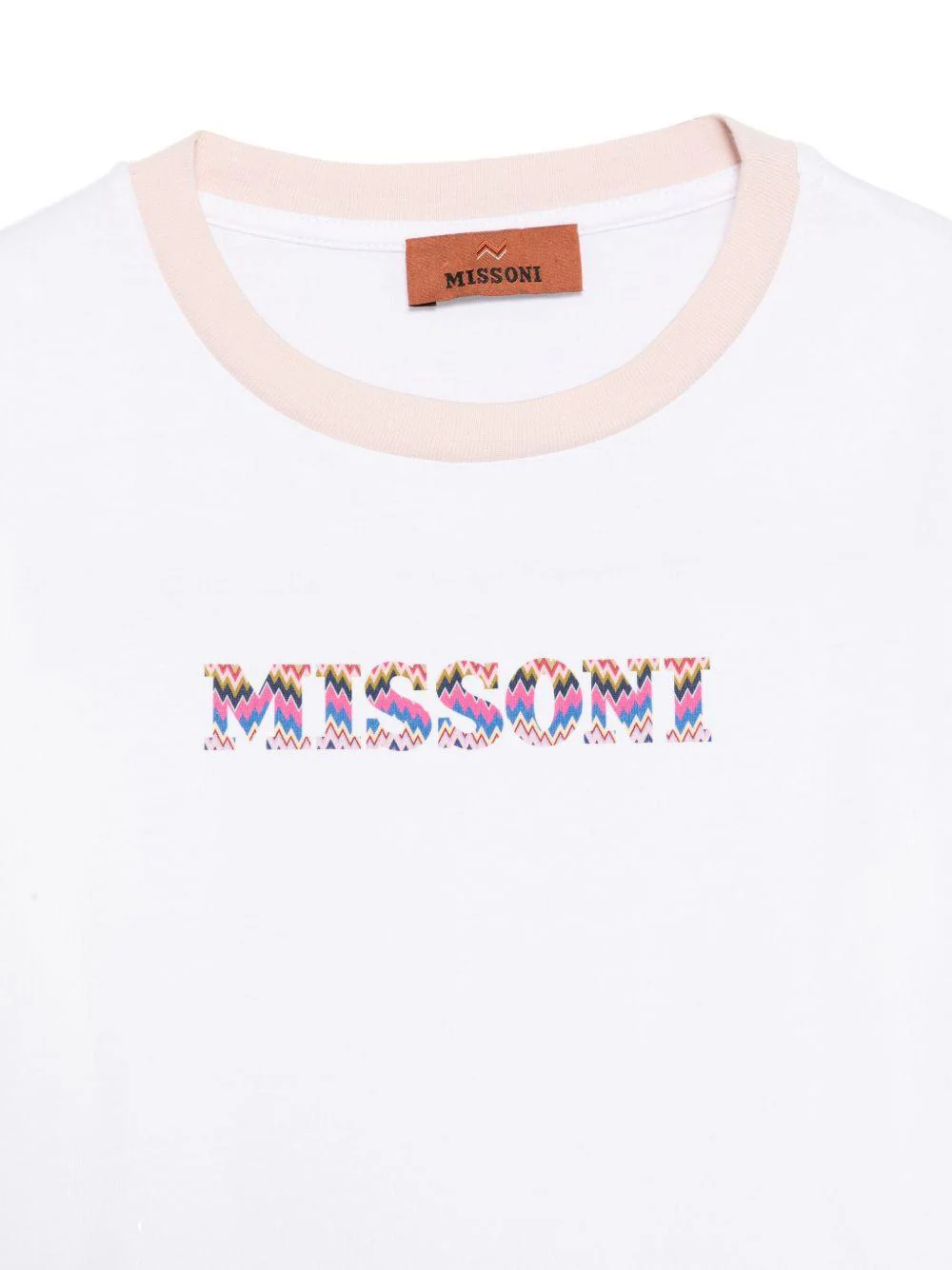 T-shirt per bambina Missoni Kids bianco con logo motivo a zigzag - Image 2