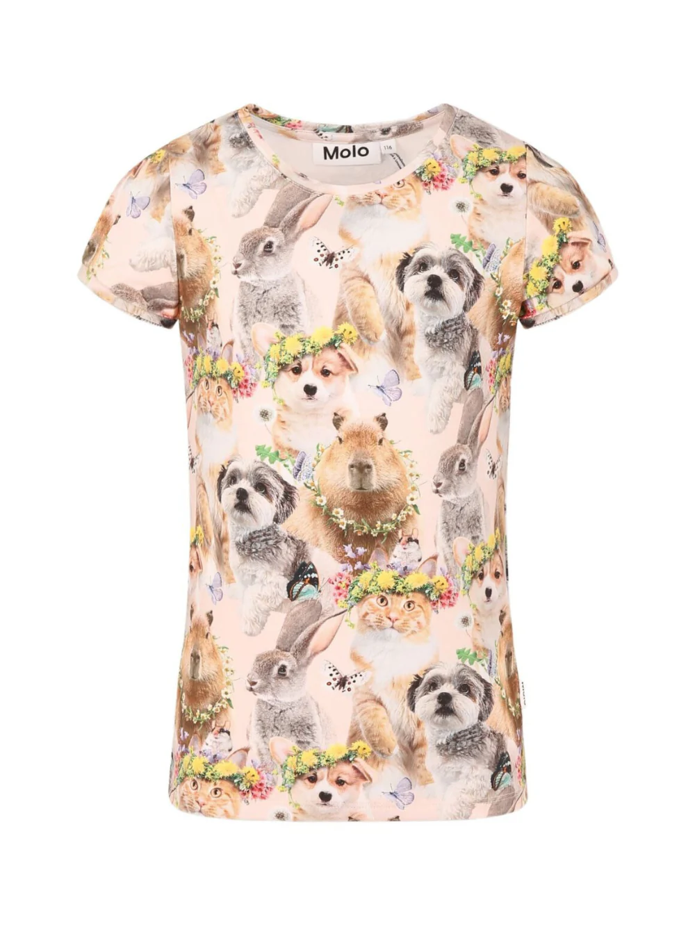 T-shirt per bambina Molo beige con stampa grafica