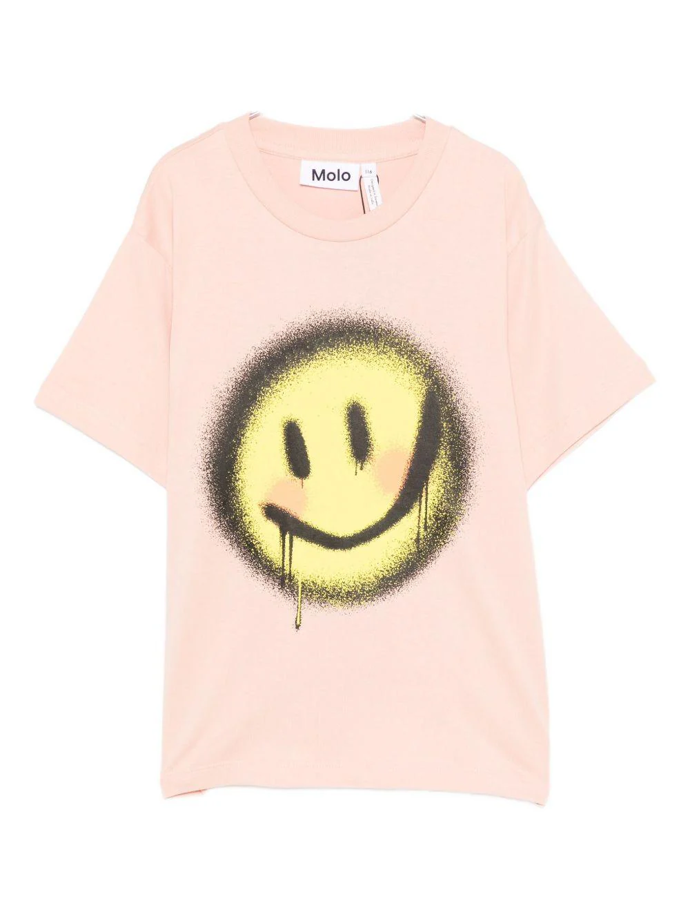 T-shirt per bambina Molo rosa con stampa smiley