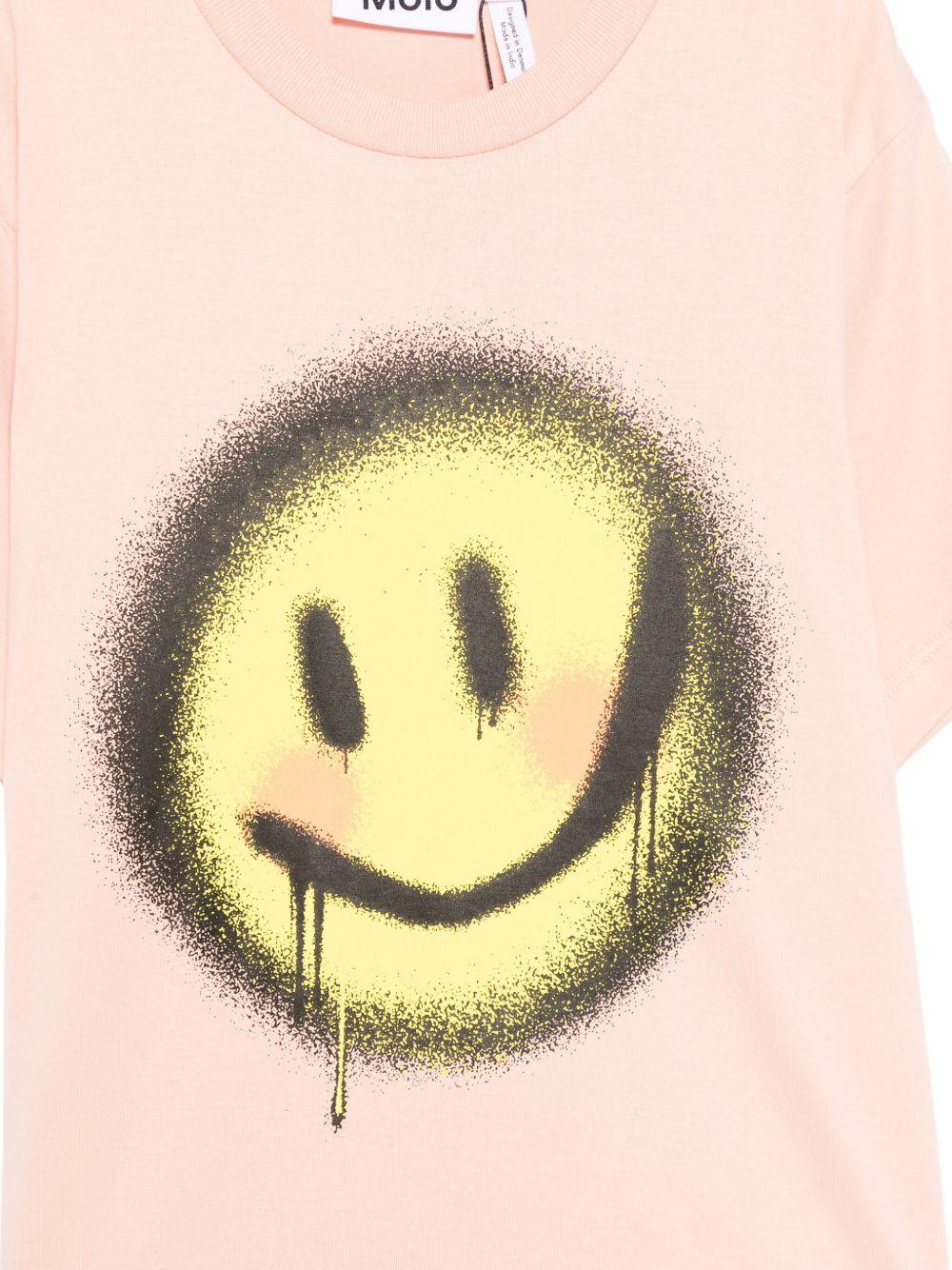 T-shirt per bambina Molo rosa con stampa smiley - Image 2