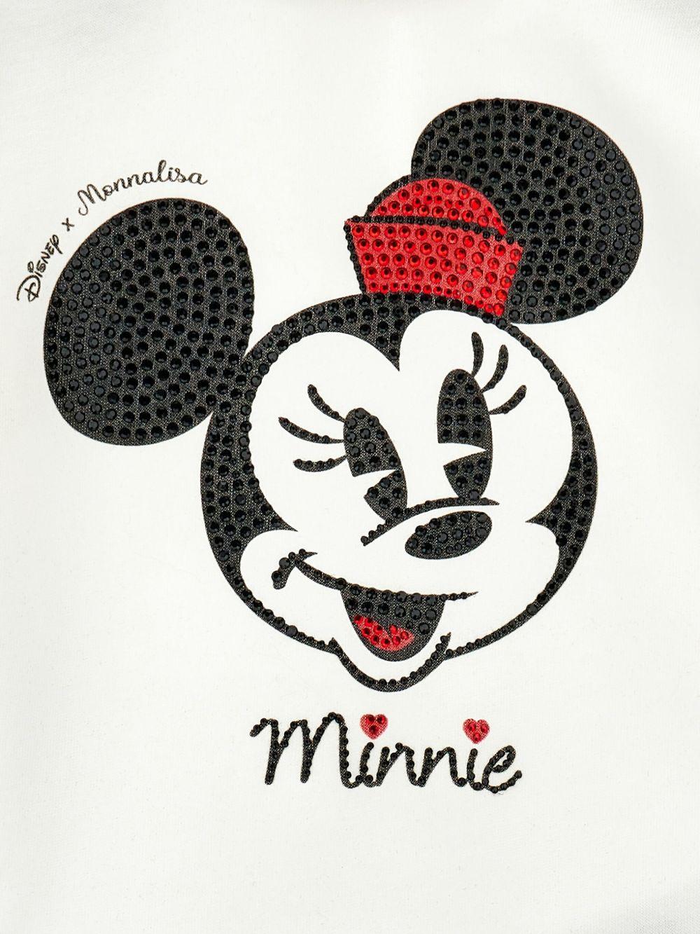 T-shirt per bambina Monnalisa bianca con stampa sul davanti - Image 3