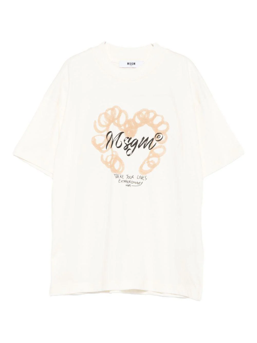 T-shirt per bambina MSGM Kids bianca con logo sul davanti
