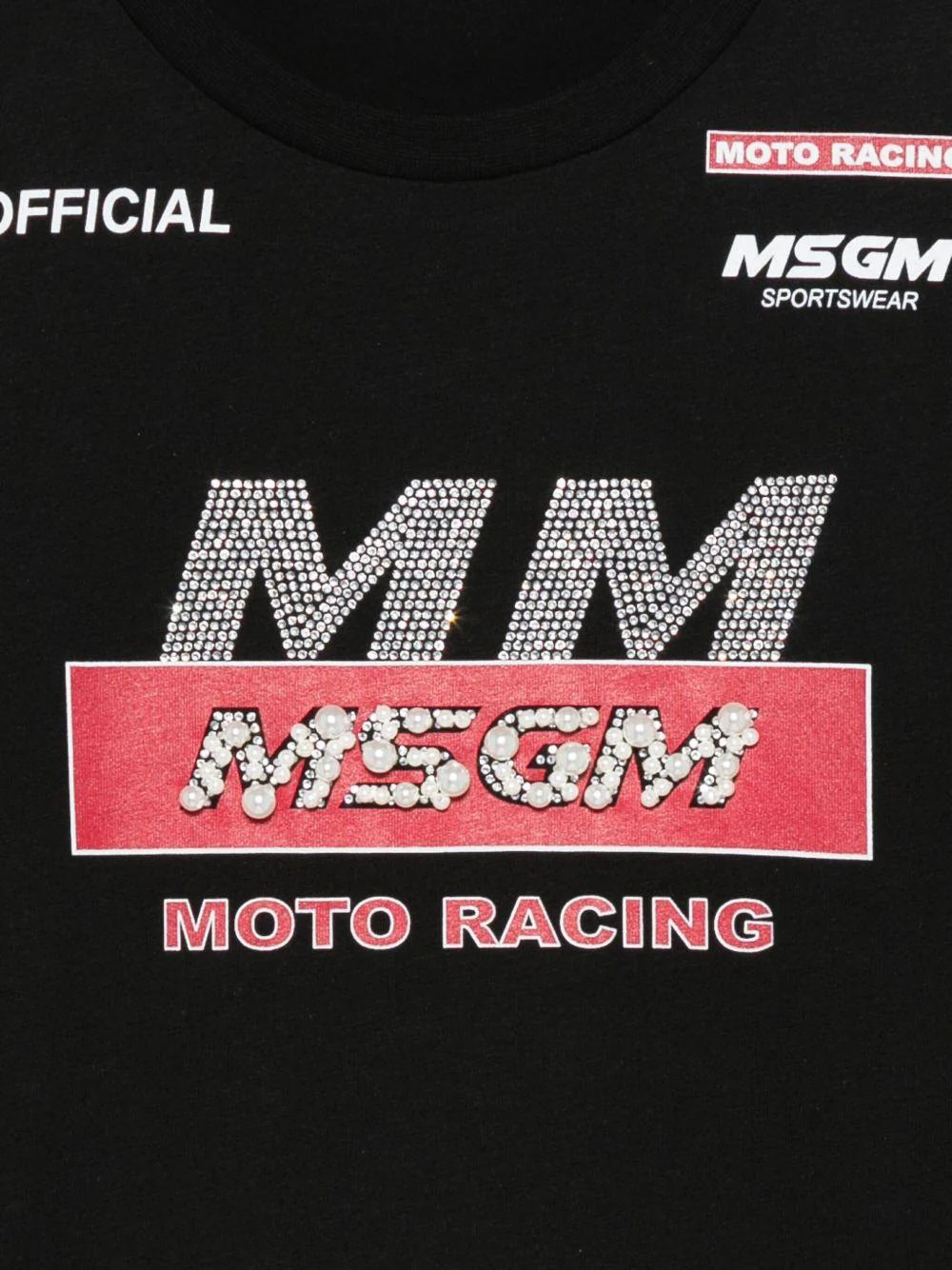 T-shirt per bambina MSGM Kids nera con logo sul davanti - Image 3