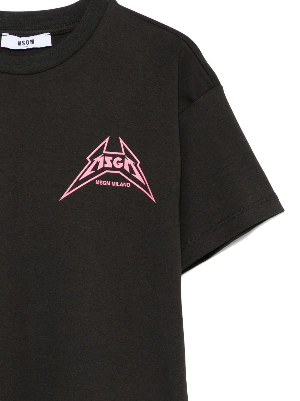 T-shirt per bambina MSGM Kids nera con stampa logo - Image 2