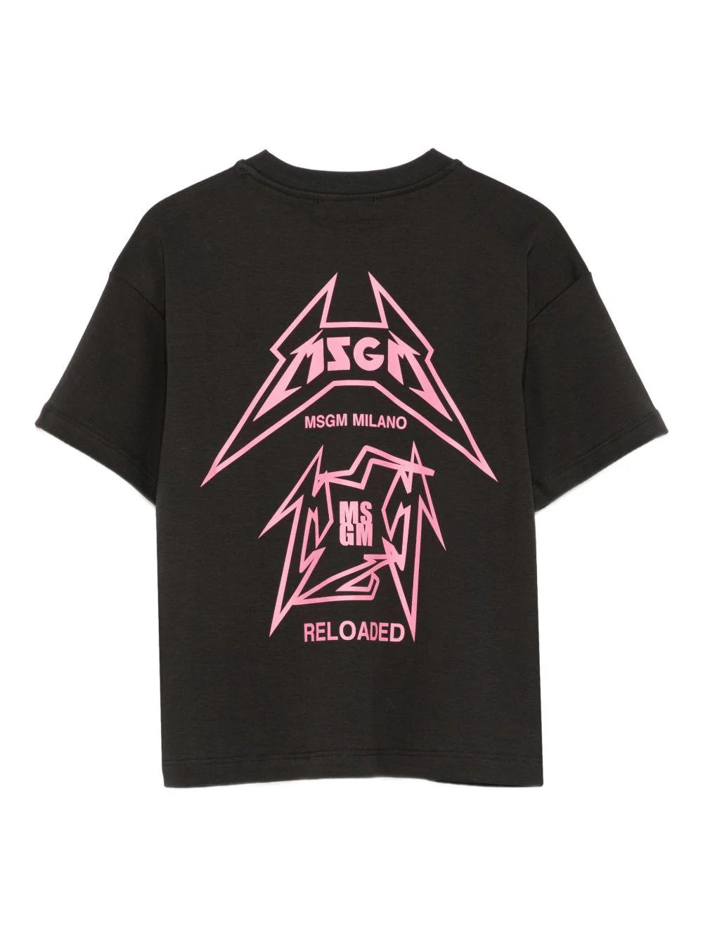 T-shirt per bambina MSGM Kids nera con stampa logo - Image 3