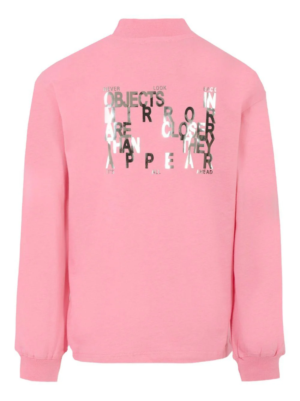 T-shirt per bambina MSGM Kids rosa con collo alto - Image 3