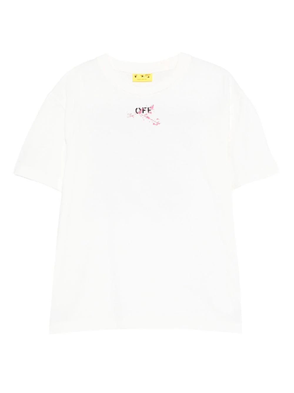 T-shirt per bambina Off-White Kids bianca con effetto vernice e logo stampato