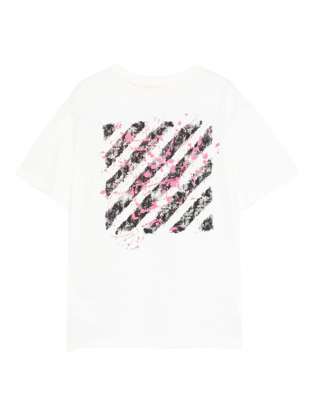 T-shirt per bambina Off-White Kids bianca con effetto vernice e logo stampato - Image 3