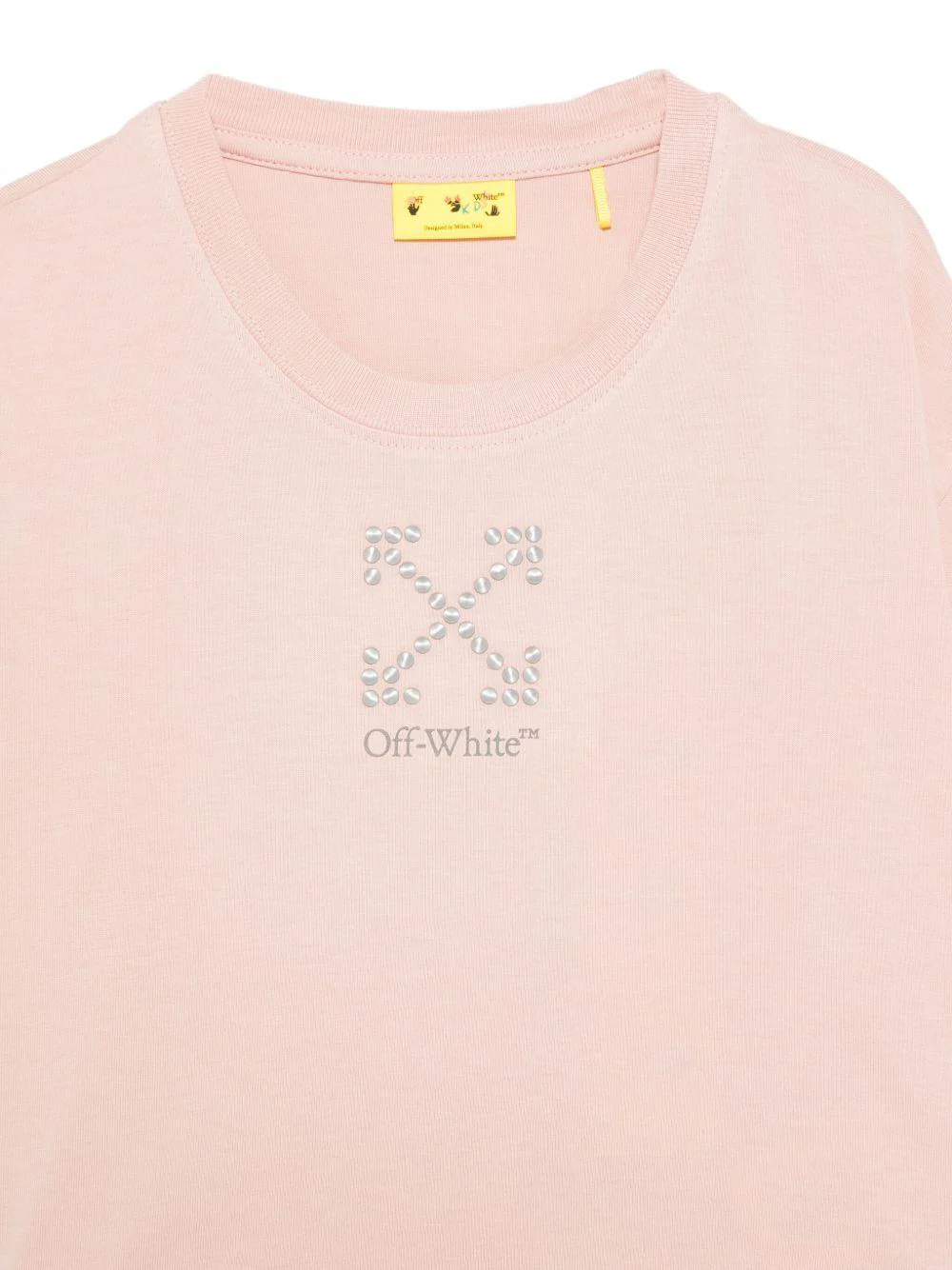 T-shirt per bambina Off-White Kids rosa con logo - Image 3