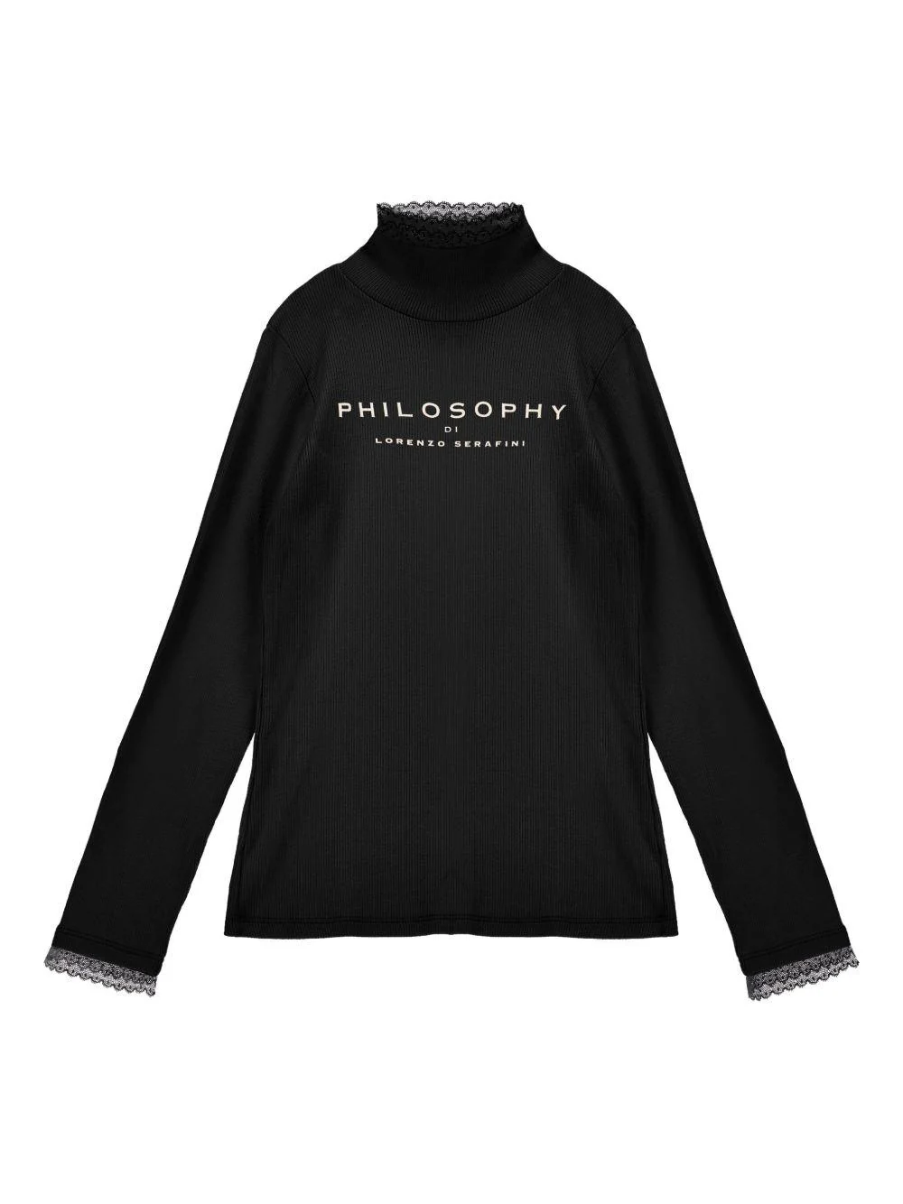 T-shirt per bambina Philosophy Di Lorenzo Serafini Kids nera con stampa logo