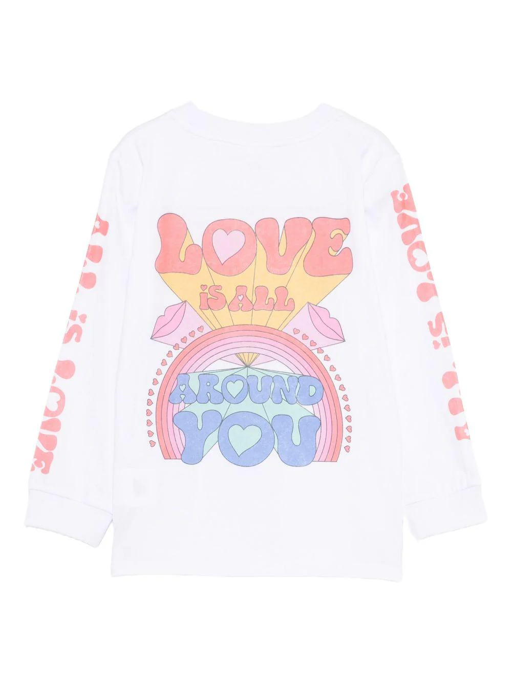 T-shirt per bambina Stella McCartney Kids bianca con stampa a cuore - Image 2