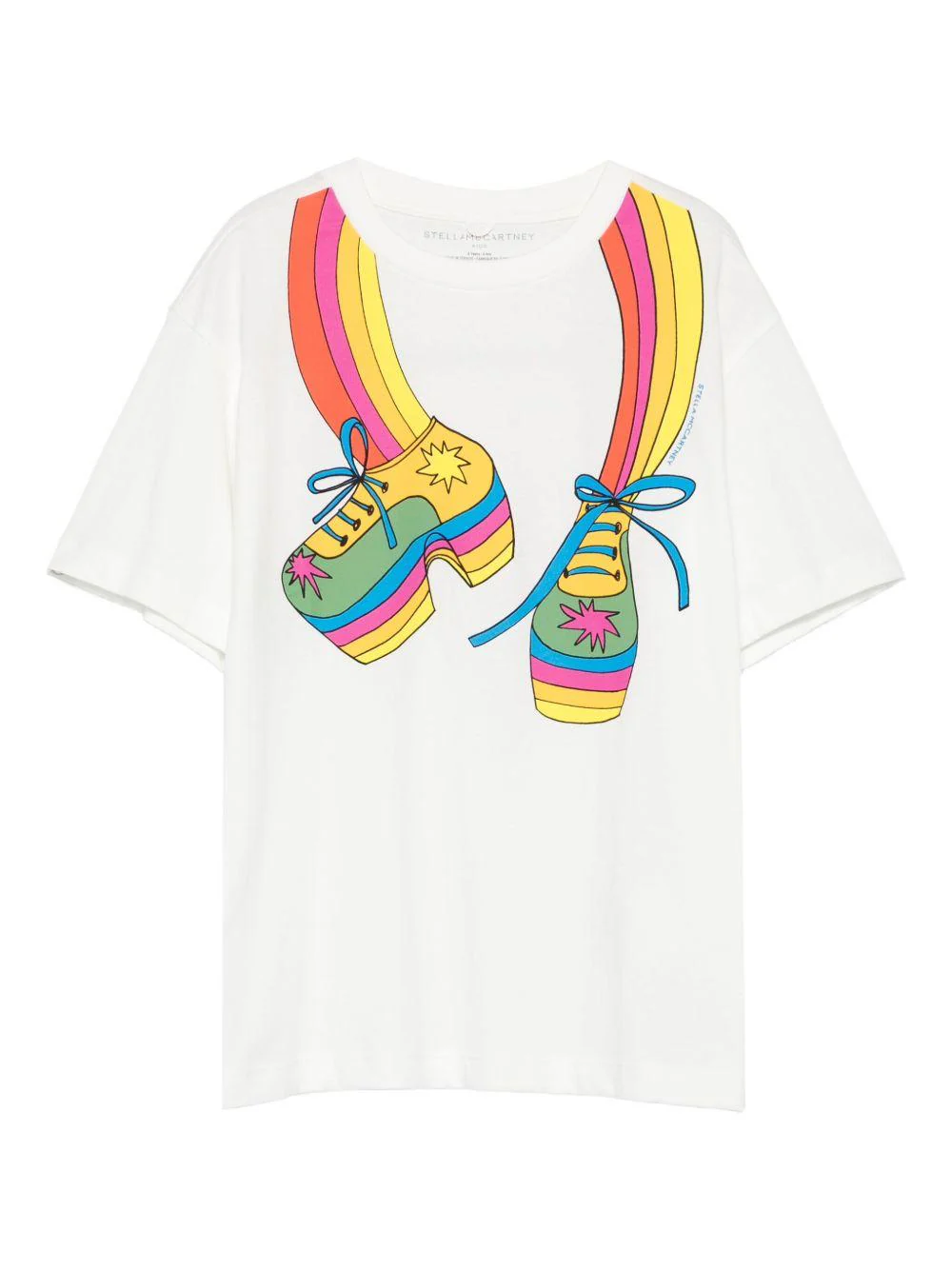 T-shirt per bambina Stella McCartney Kids bianco con stampa grafica