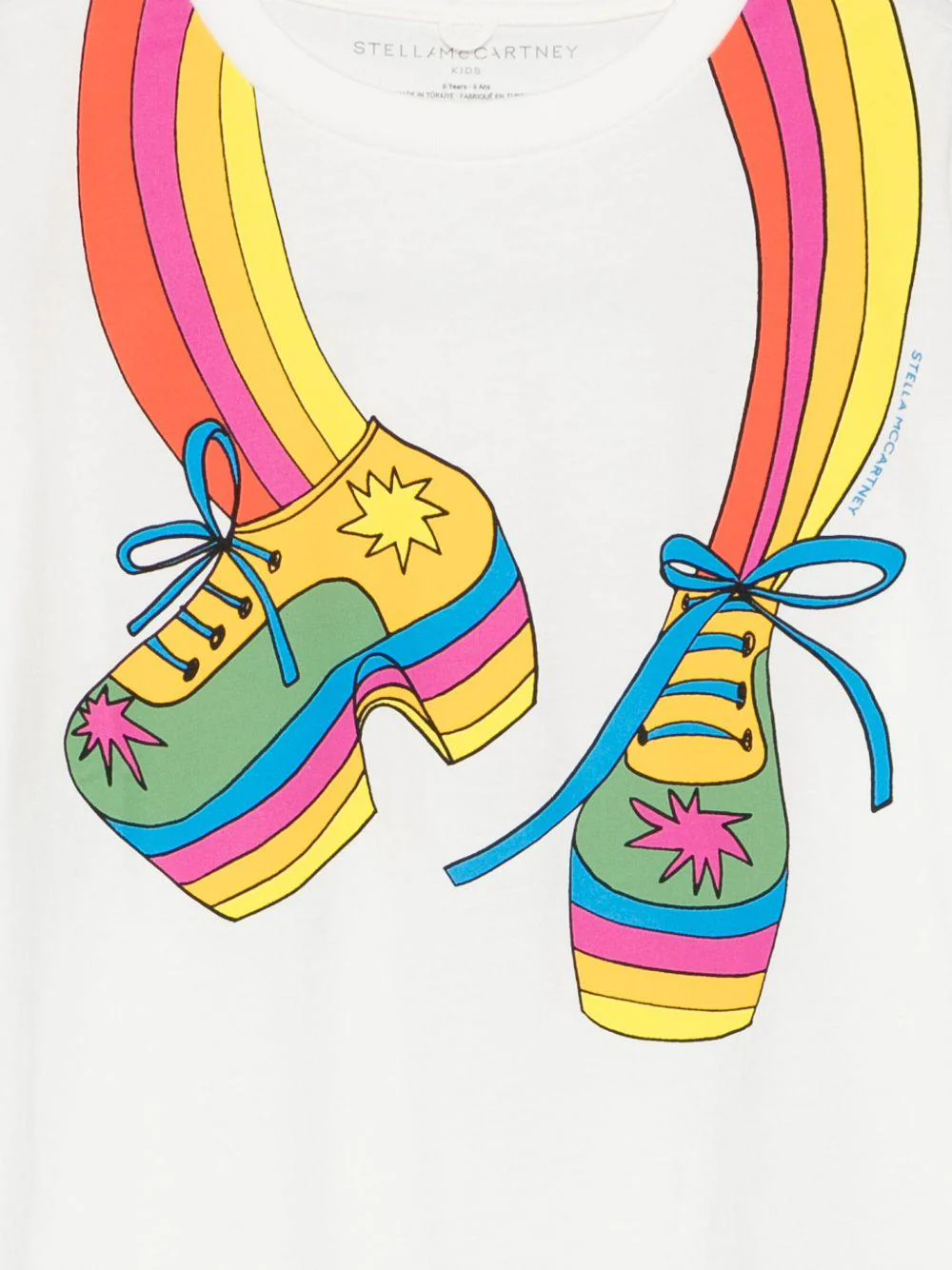 T-shirt per bambina Stella McCartney Kids bianco con stampa grafica - Image 2