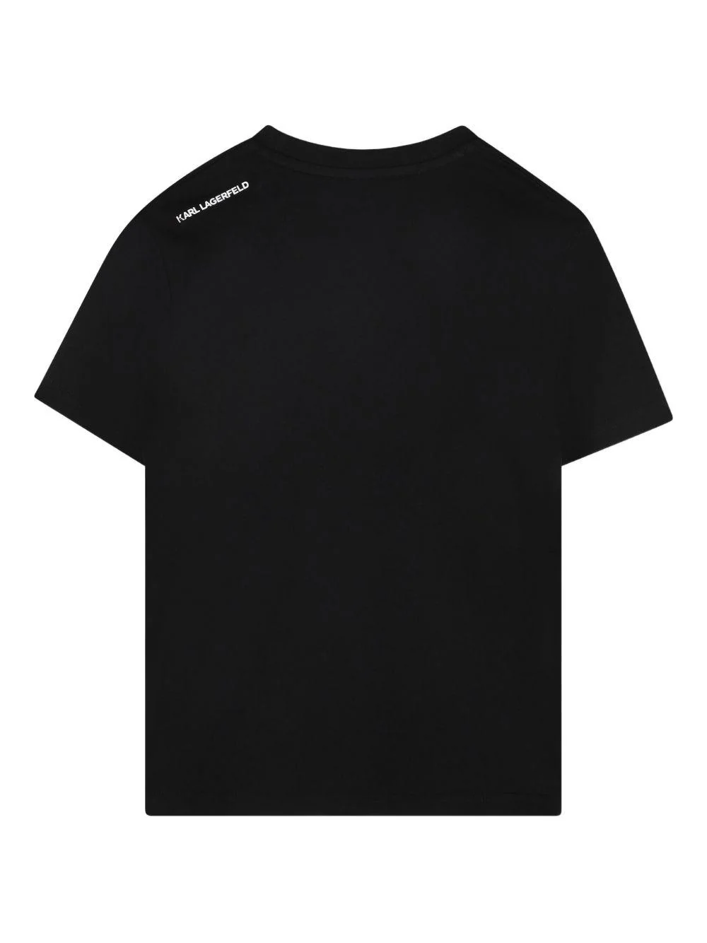 T-shirt per bambini Karl Lagerfeld kids nera con stampa Ikonik Karl - Image 2