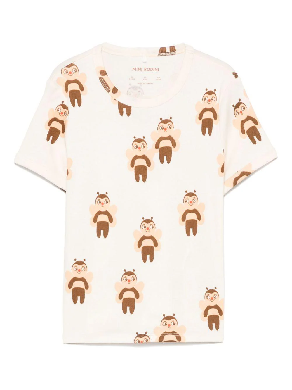 T-shirt per bambini Mini Rodini beige con stampa grafica