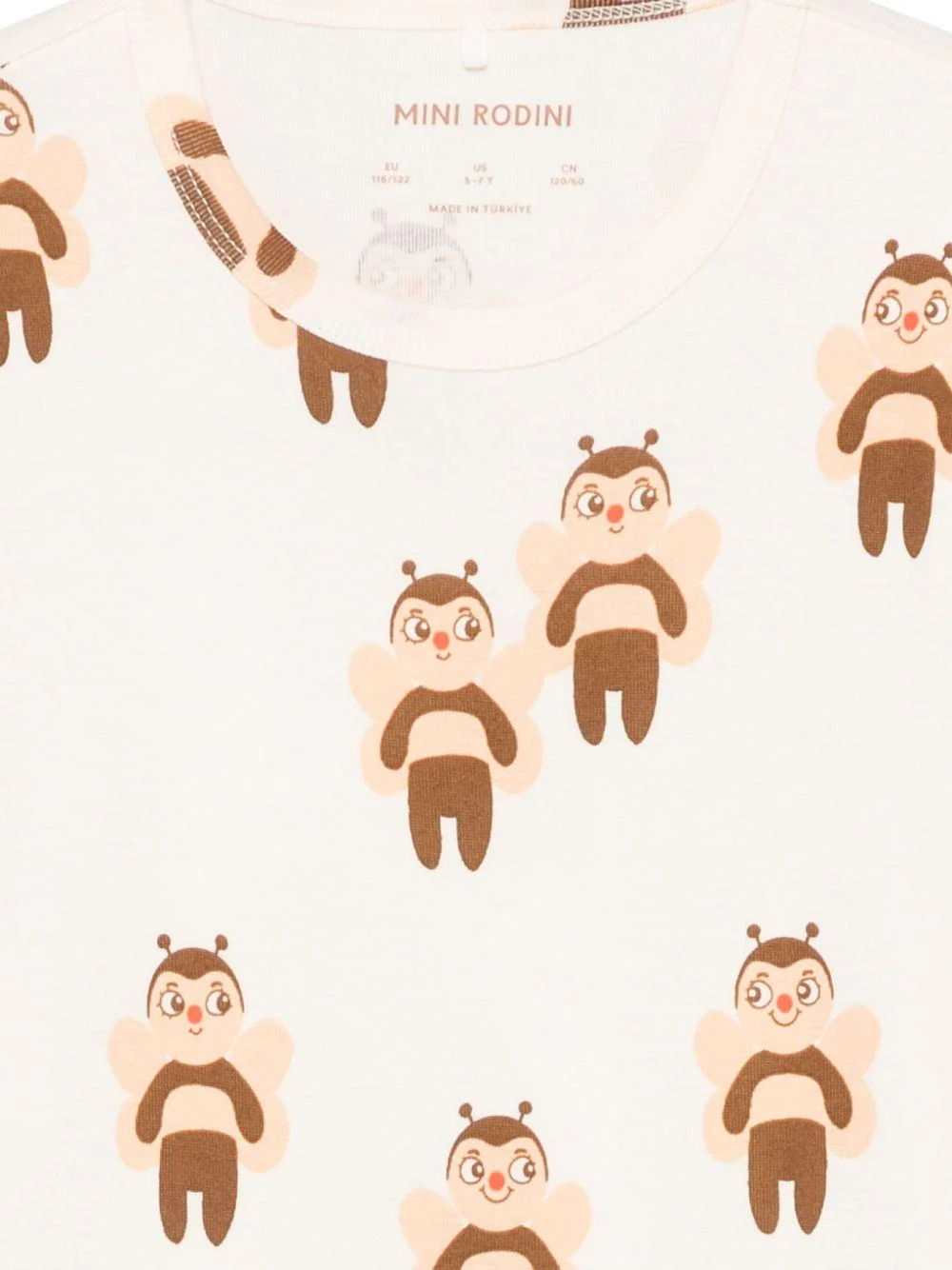 T-shirt per bambini Mini Rodini beige con stampa grafica - Image 2