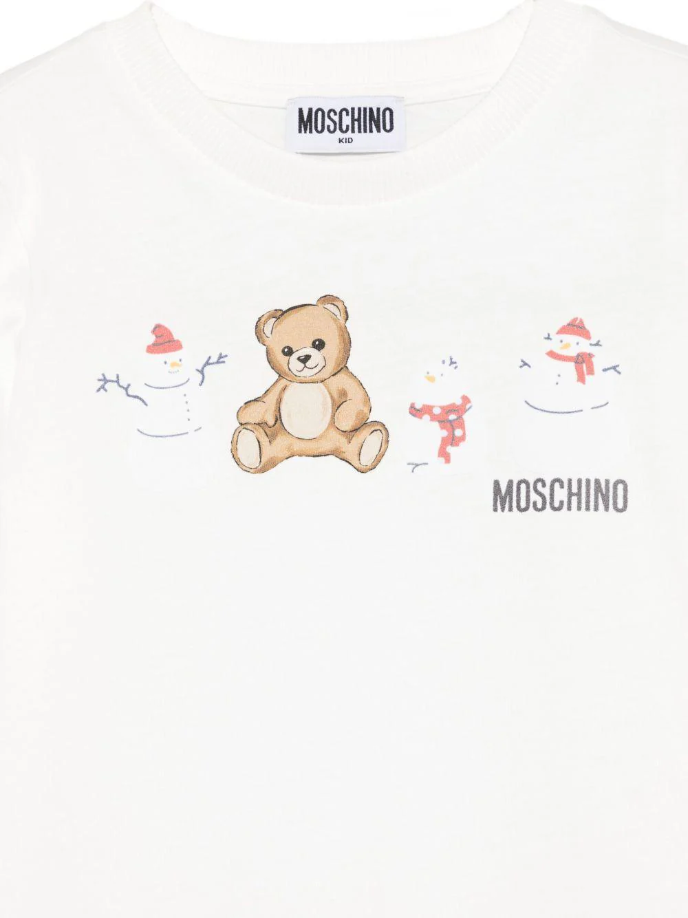 T-shirt per bambini Moschino Kids bianco con stampa grafica - Image 3