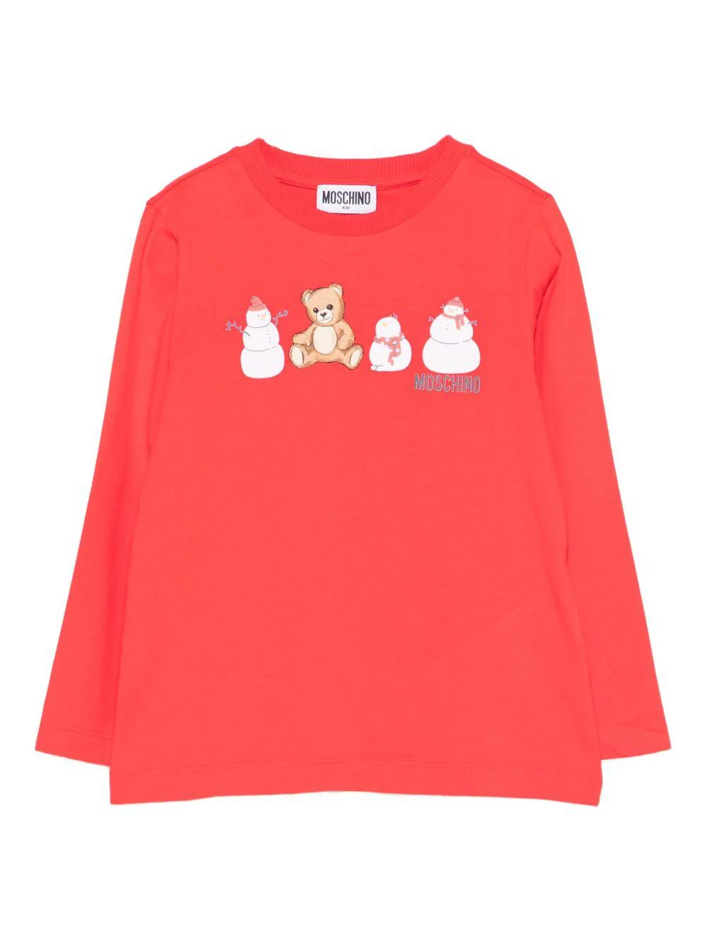 T-shirt per bambini Moschino Kids rosso con stampa grafica