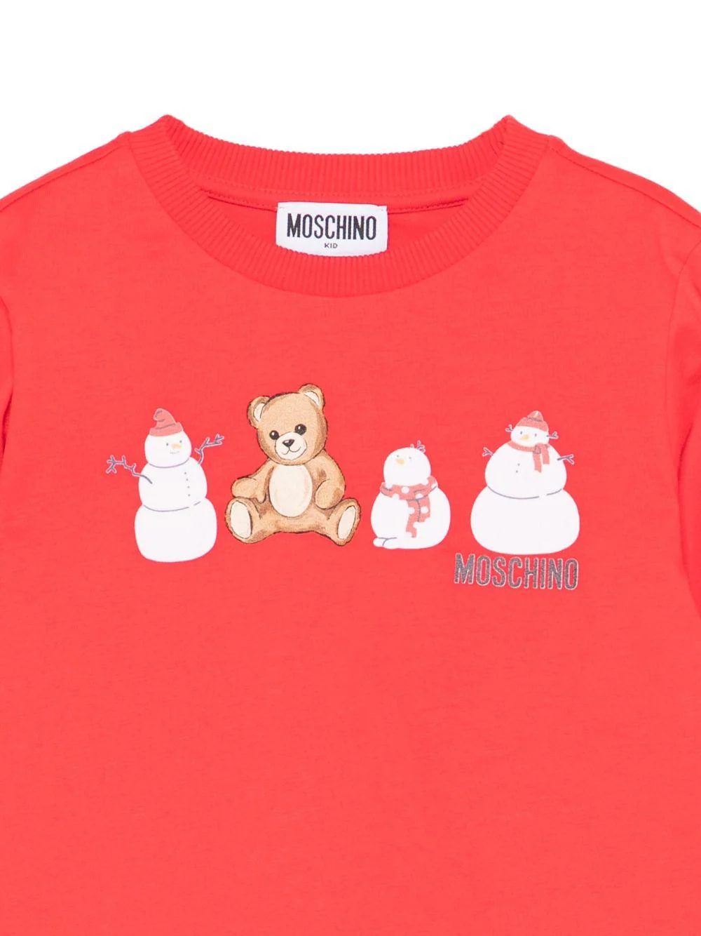 T-shirt per bambini Moschino Kids rosso con stampa grafica - Image 3