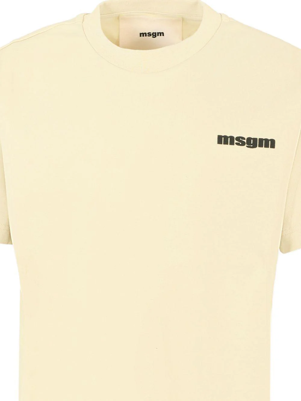 T-shirt per bambini MSGM Kids giallo chiaro con stampa logo - Image 3
