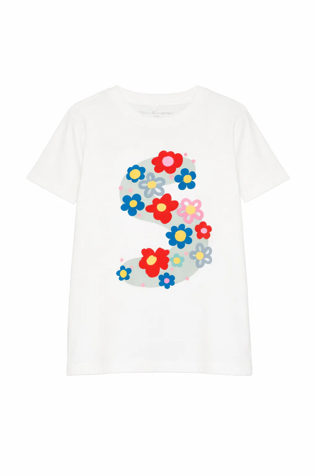 T-shirt per bambini Stella McCartney Kids bianca con stampa grafica floreale - Image 4