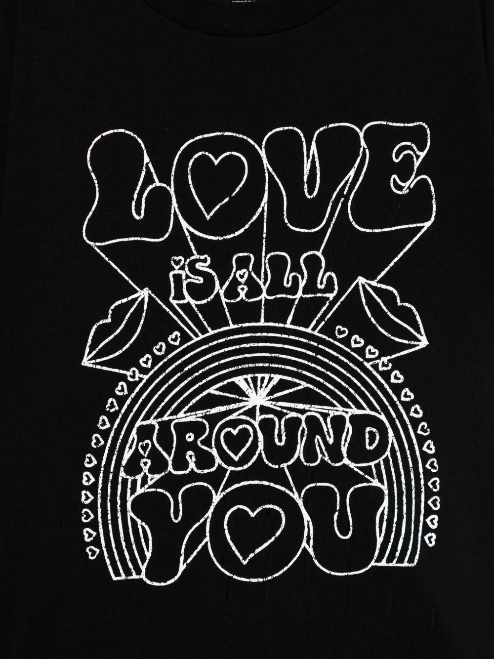 T-shirt per bambini Stella McCartney Kids nera con stampa sul davanti - Image 2