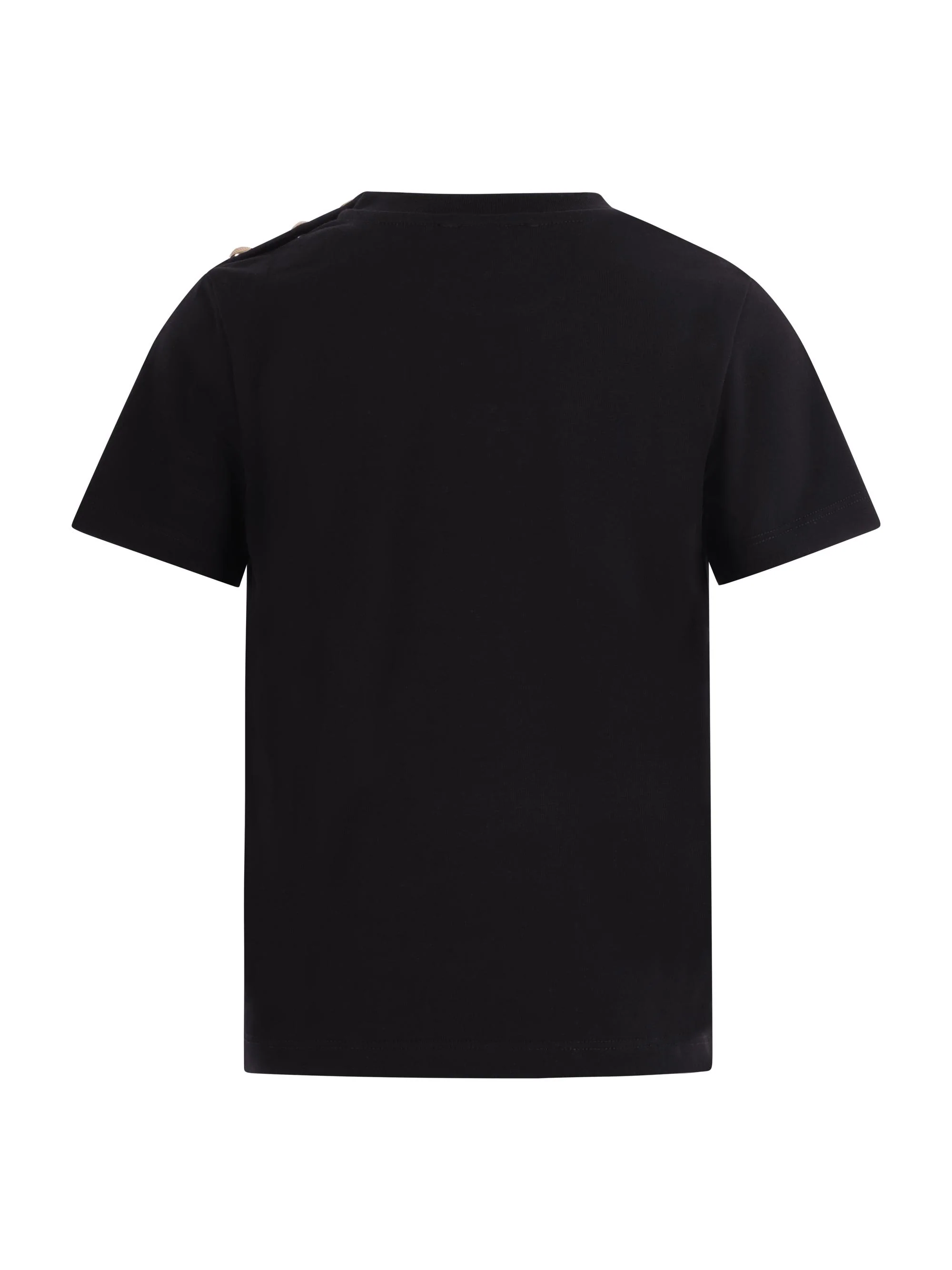 T-shirt per bambino Balmain Kids nera con logo sul davanti - Image 2