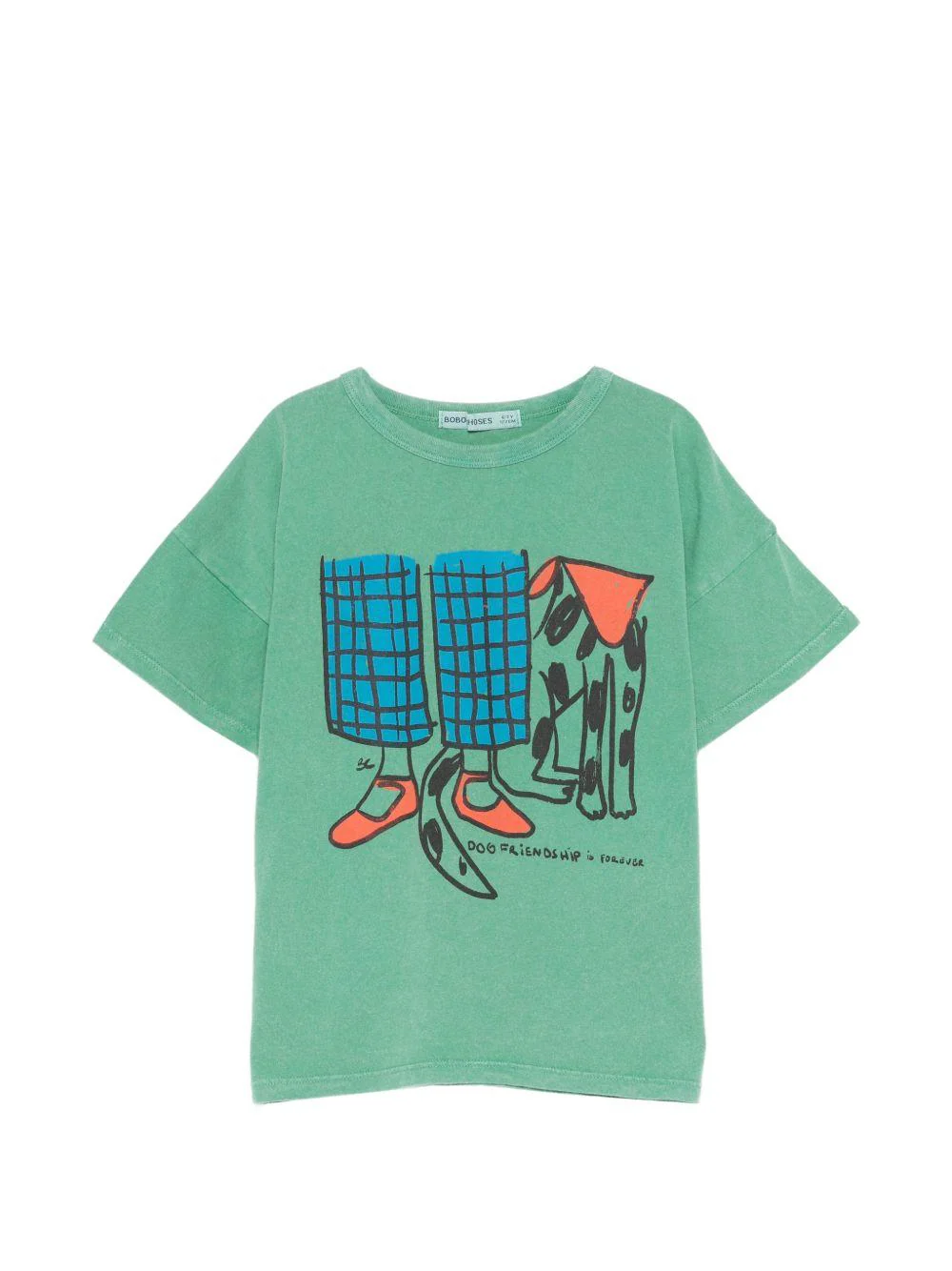 T-shirt per bambino Bobo Choses verde con stampa grafica sul davanti