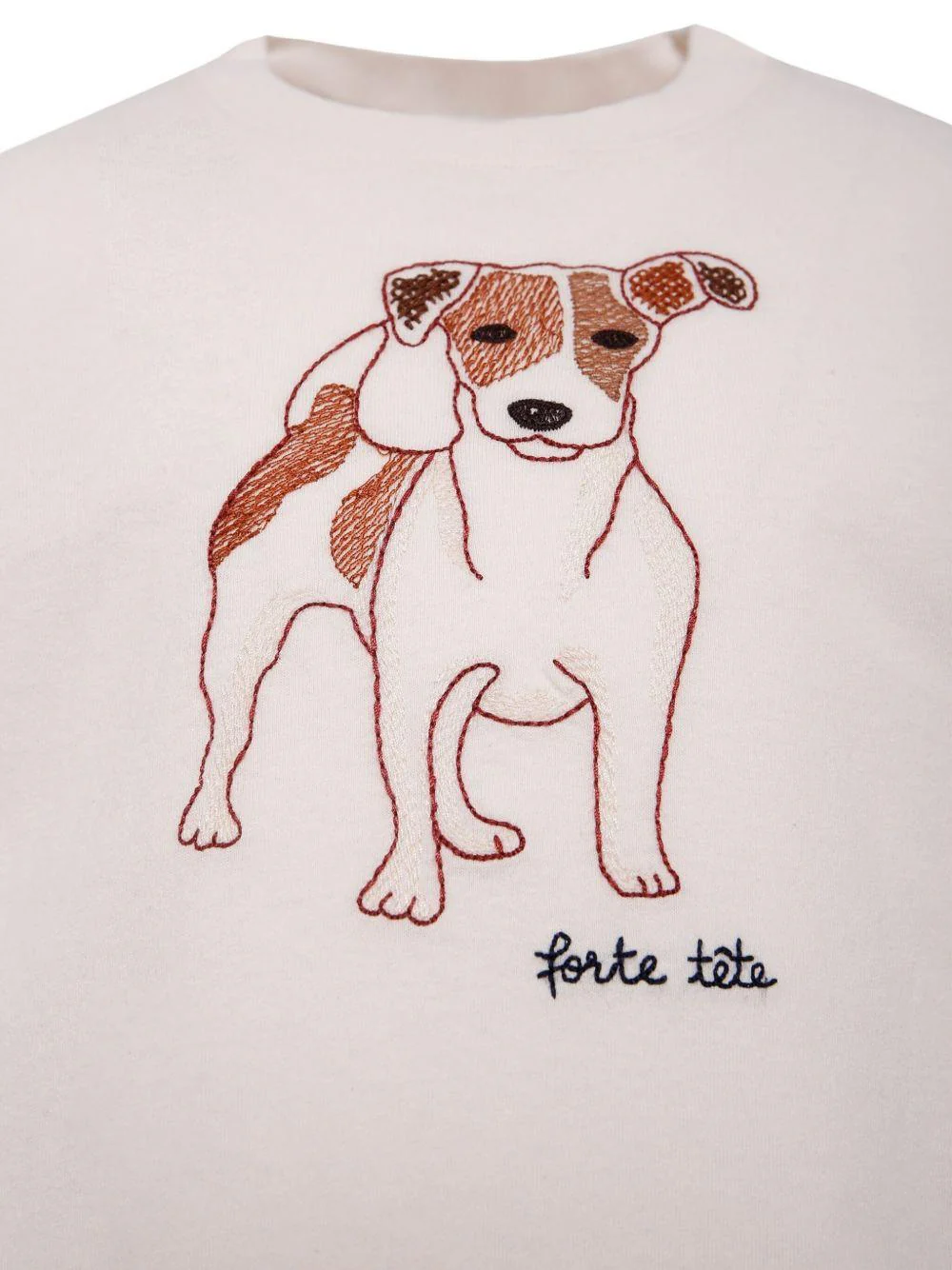 T-shirt per bambino Bonpoint beige con stampa cane - Image 2