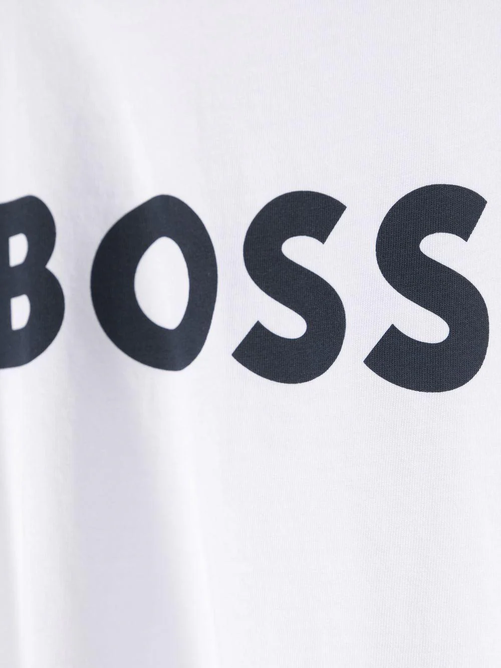 T-shirt per bambino Boss Kids bianca con stampa logo sul davanti - Image 3