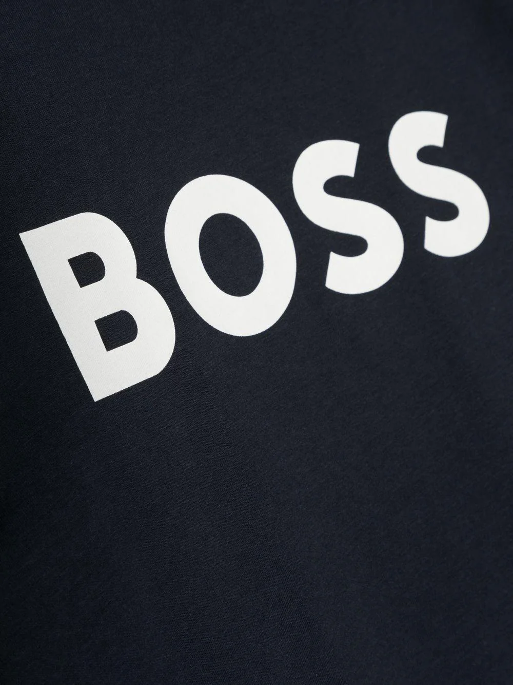 T-shirt per bambino Boss Kids blu con stampa logo sul davanti - Image 3