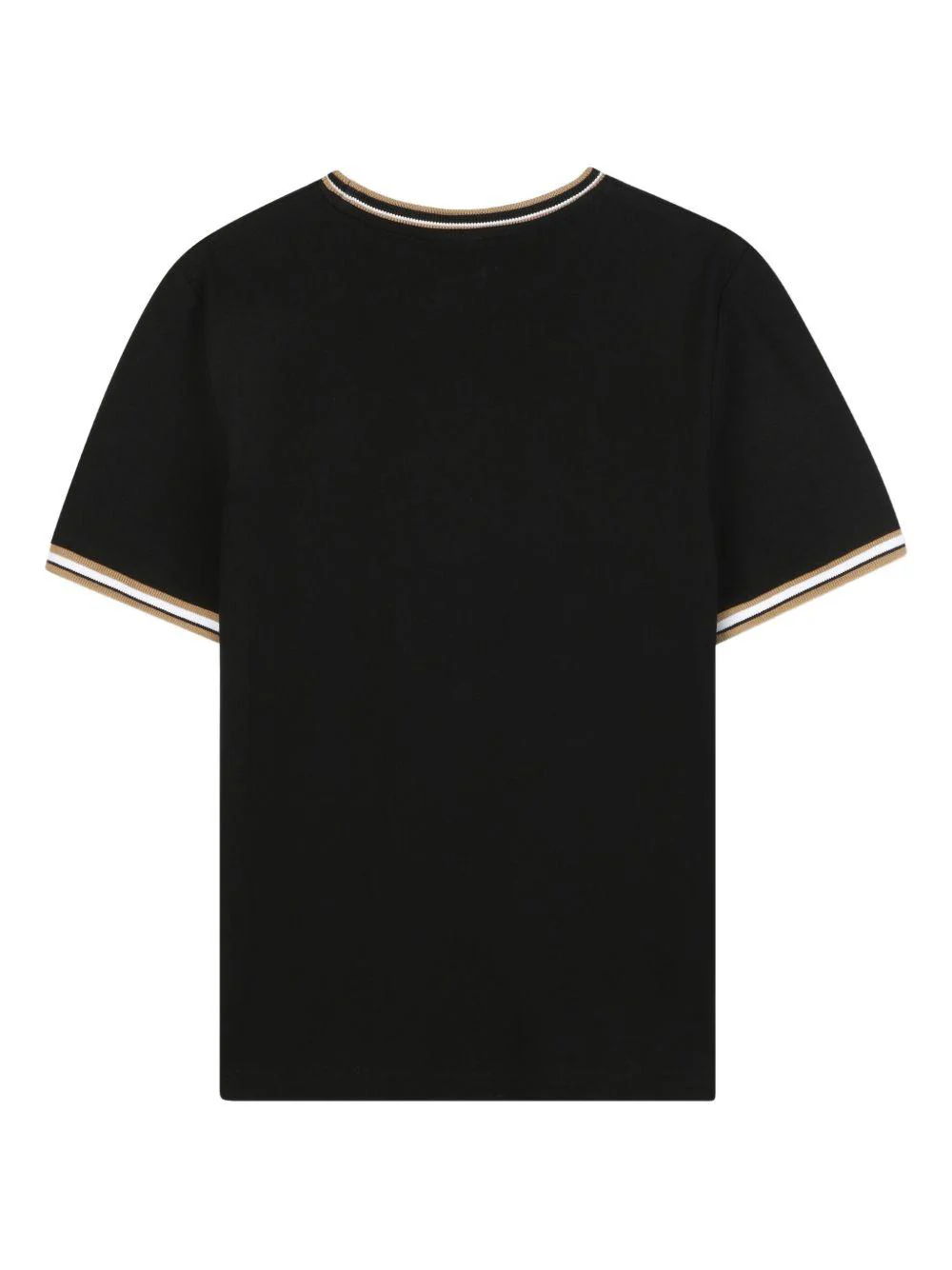T-shirt per bambino BOSS Kids nera con logo ricamato - Image 2