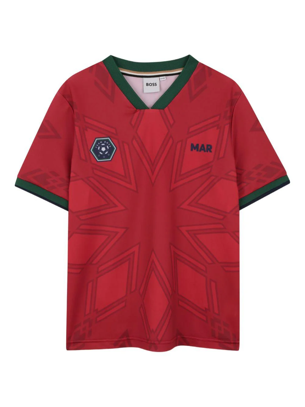T-shirt per bambino Boss Kids rossa con stampa grafica