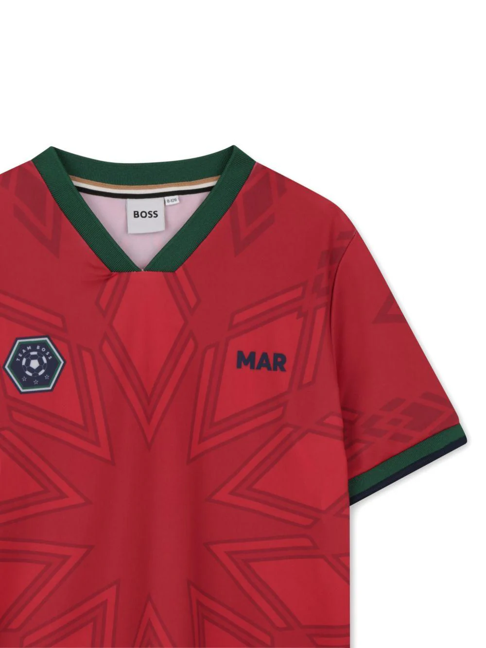 T-shirt per bambino Boss Kids rossa con stampa grafica - Image 3