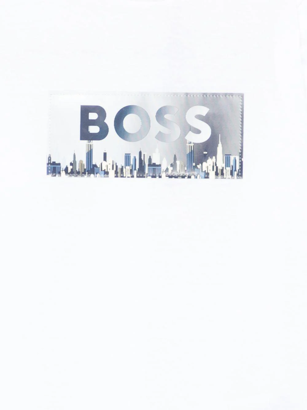 T-shirt per bambino Boss Kidswear bianco con logo sul davanti - Image 3
