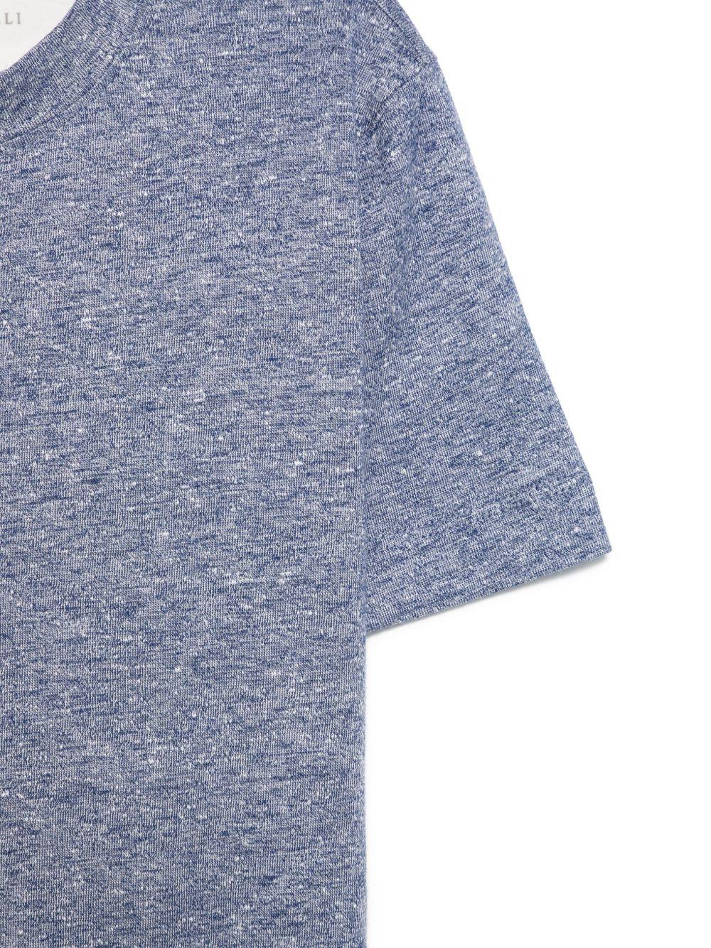 T-shirt per bambino Brunello Cucinelli Kids blu mélange - Image 2
