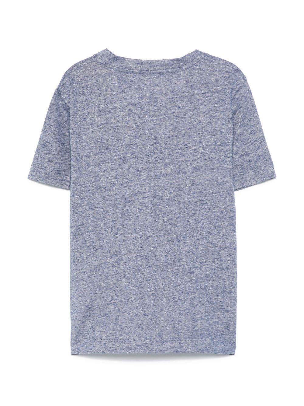 T-shirt per bambino Brunello Cucinelli Kids blu mélange - Image 3