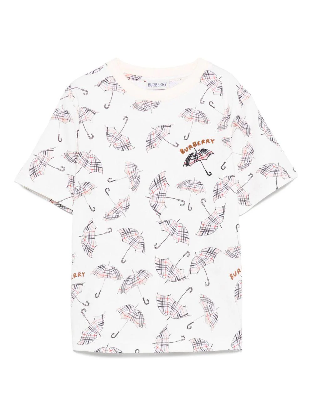 T-shirt per bambino Burberry Kids bianca con stampa ombrello