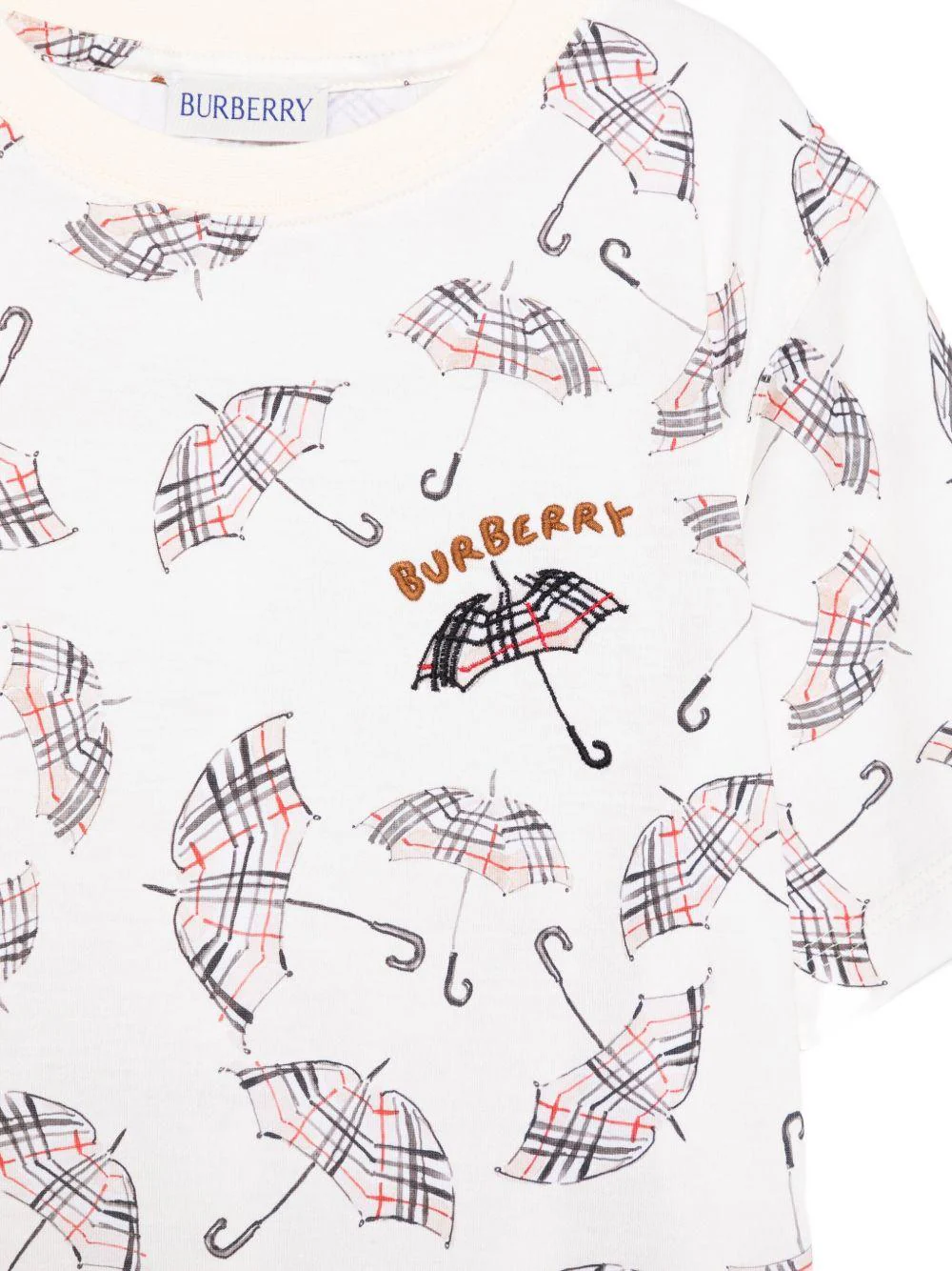 T-shirt per bambino Burberry Kids bianca con stampa ombrello - Image 2