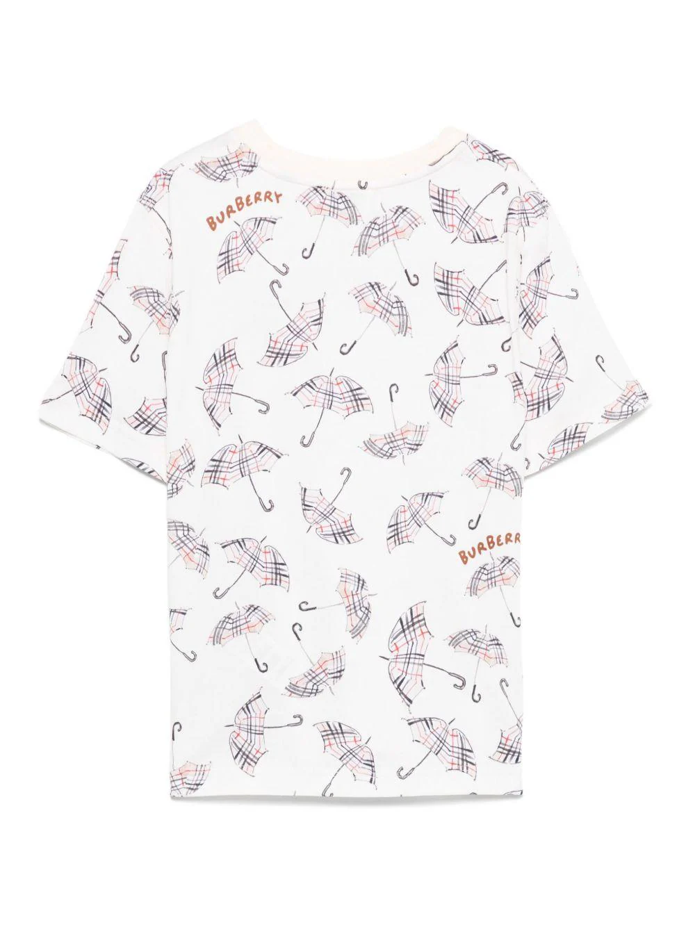 T-shirt per bambino Burberry Kids bianca con stampa ombrello - Image 3