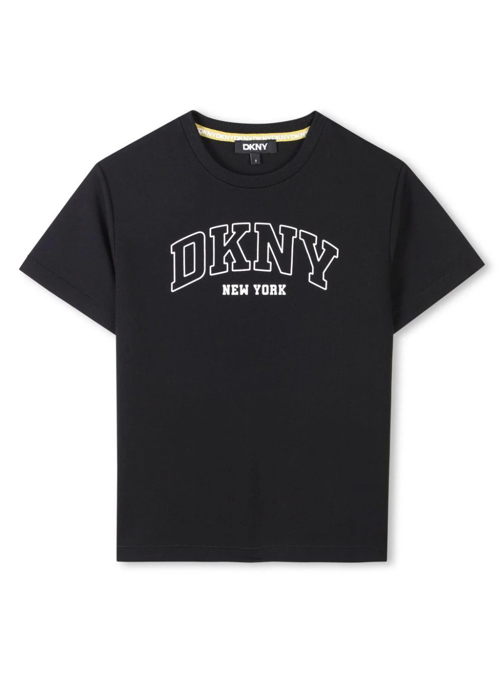 T-shirt per bambino Dkny Kids nero con stampa logo sul davanti
