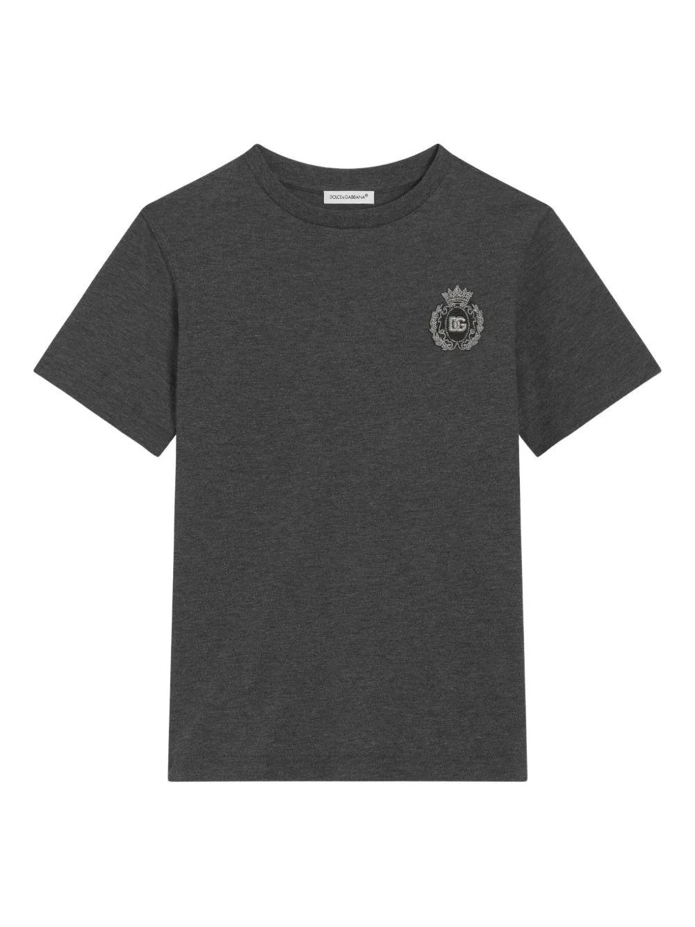 T-shirt per bambino Dolce & Gabbana Kids grigio con applicazione logo