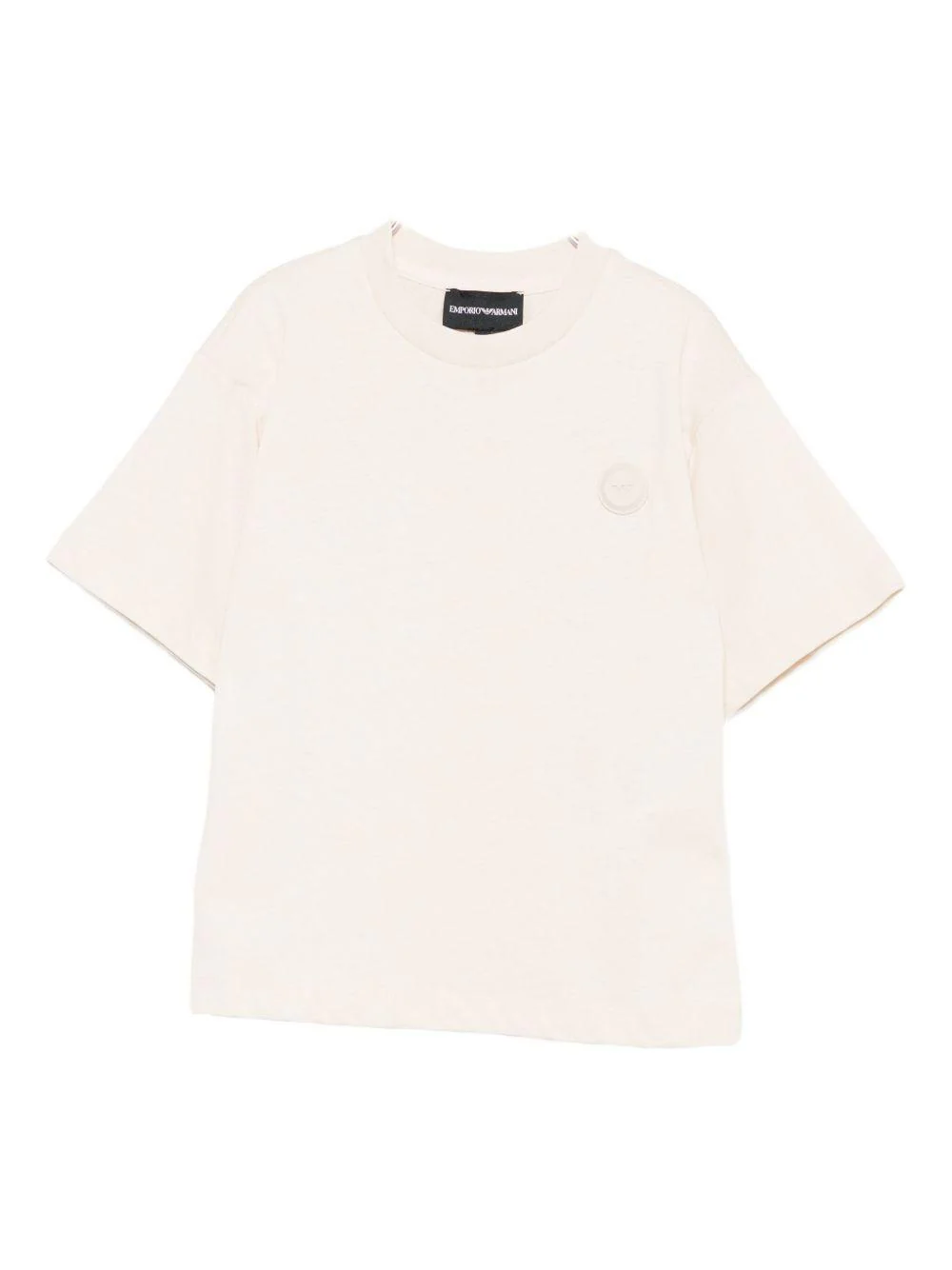 T-shirt per bambino Emporio Armani Kids beige con dettaglio logo