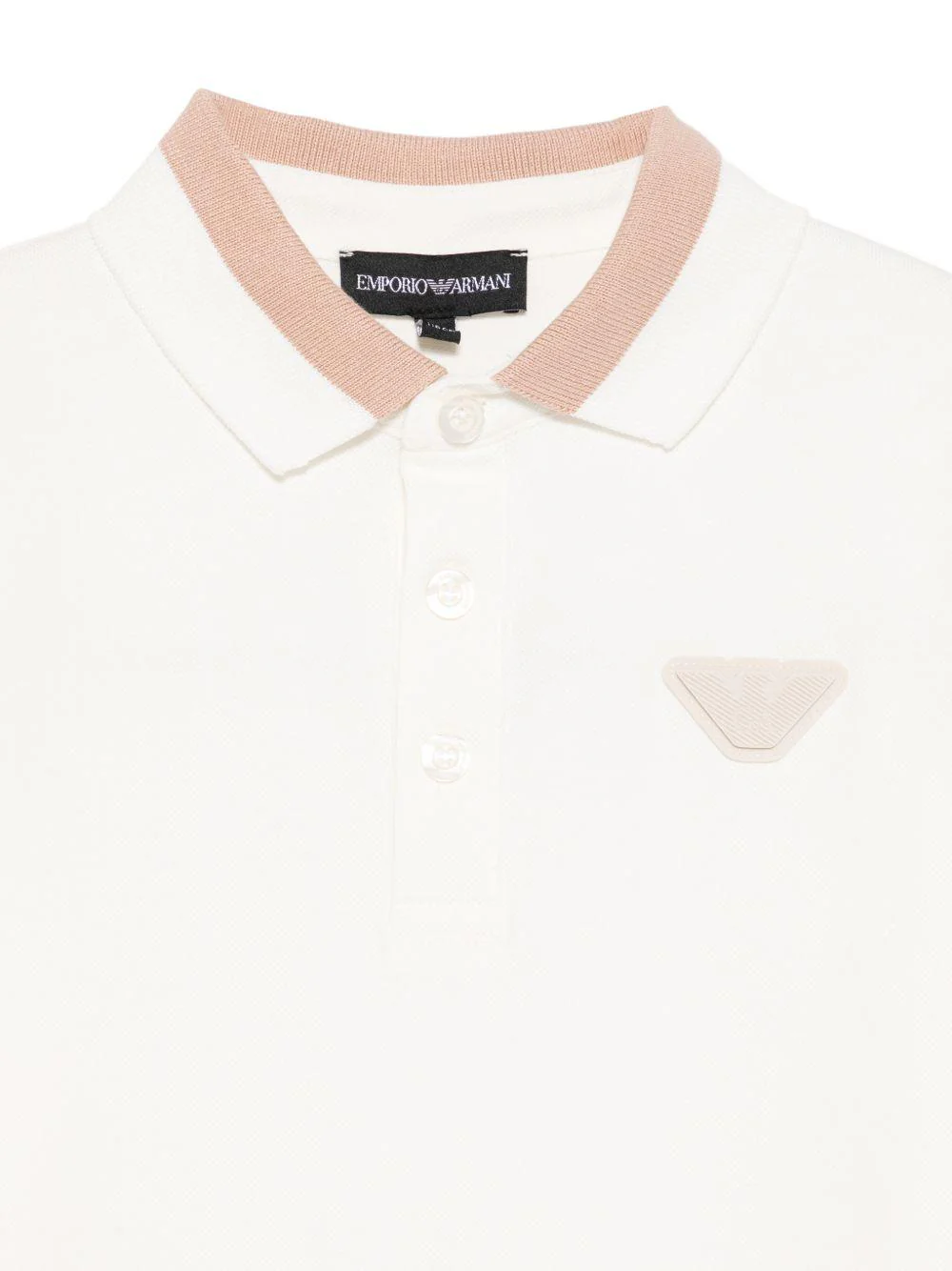 T-shirt per bambino Emporio Armani Kids beige con logo aquila sul davanti - Image 3