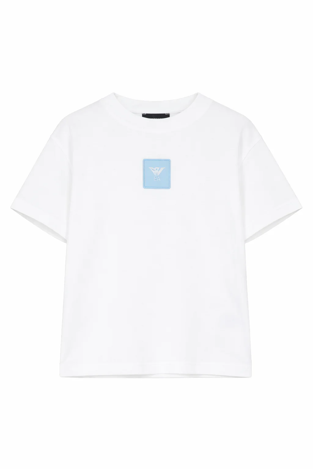 T-shirt per bambino Emporio Armani Kids bianca con patch logo