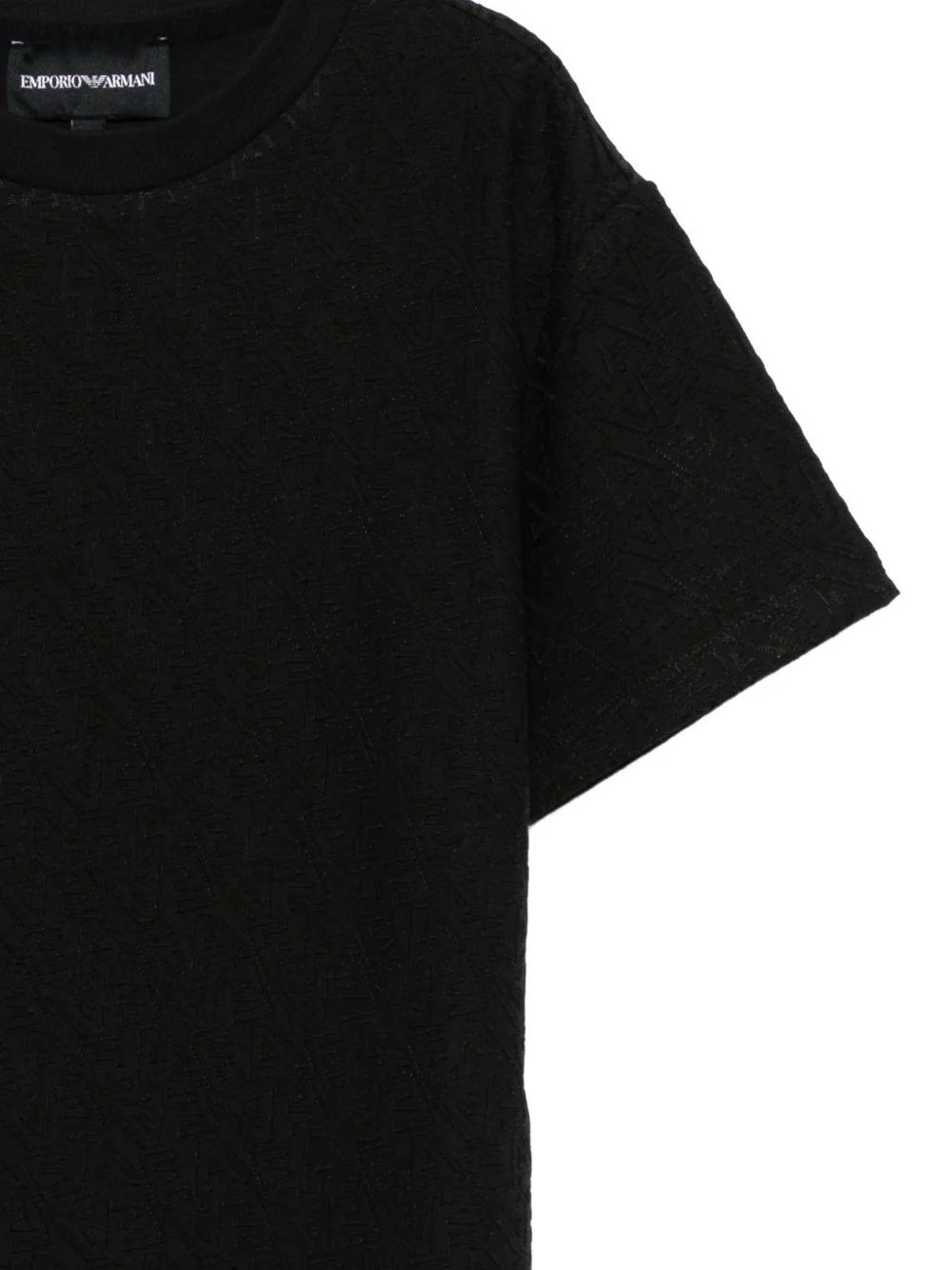 T-shirt per bambino Emporio Armani Kids blu con logo all-over - Image 3