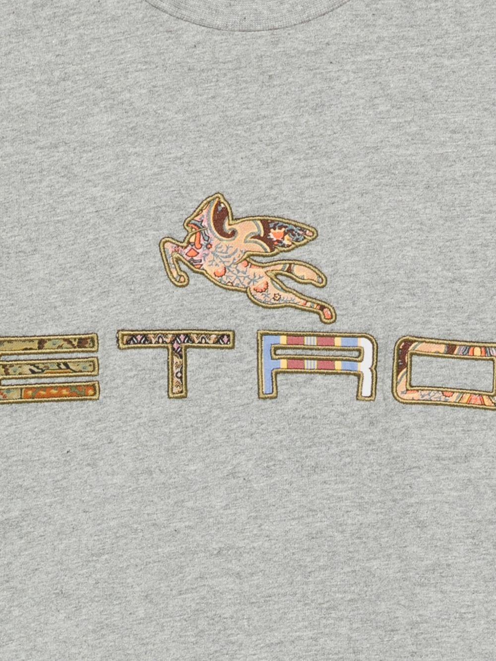 T-shirt per bambino Etro Kids grigio con dettaglio logo sul davanti - Image 2